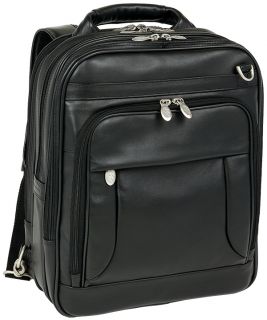 McKlein Lincoln Park Black Napa Leather Laptop Backpack
