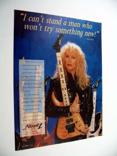 Alvarez Electric Guitars Lita Ford Guitar 1993 Print Ad