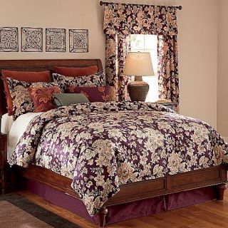 New LINDEN STREET Mulberry KING Comforter Floral Country Chic Bedding