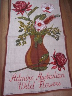 Linen Towel Admire Australian Wild Flowers by Francis