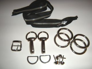 Metal Handbag Hardware Kit Rings Lobsters Buckles Feet Zippers