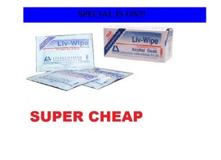 100 Units Livy Alcohol Wipes Alcohol Swab on Special Super Cheap