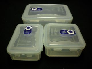 LOCK AND LOCK Set of 3 STORAGE CONTAINERS with LIDS 6 pieces Vented