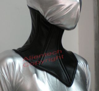 Real Cow Leather Under Chin Neck Corset Posture Collar Black XS XL