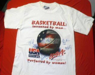 Autographed Team USA Basketball t shirt Lisa Leslie Katy Steding more
