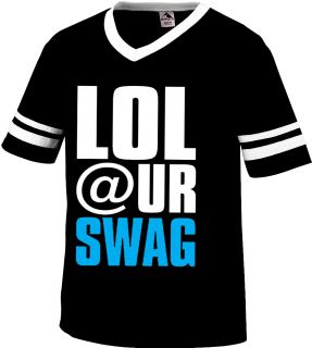 LOL Your Swag Mens V Neck Ringer T Shirt Funny Hilarious Loser Diss