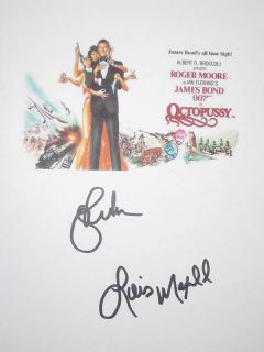  Signed Movie Film Script James Bond Roger Moore Lois Maxwell reprint