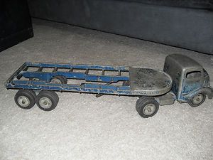  Antique Vintage SMITH MILLER Smitty Toy Truck W Flatbed Log Trailer