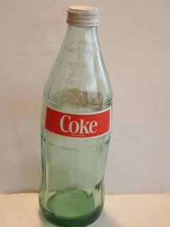 1970s Vintage Coca Cola Bottle 1 Liter Light Green Glass 33 8 oz Sizes