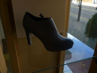 Lola Cruz Platform Ankle Boot in Grey Leather £175