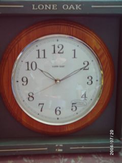 Lone Oak 12 Round Wall Clock w Wood Frame Glass Face
