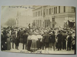 MN Long Prairie Market Day Old 1909 RPPC Postcard; Gund Beer Lacrosse