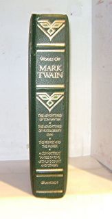 Works of Mark Twain Leather Tom Sawyer Huckleberry Finn Connecticut