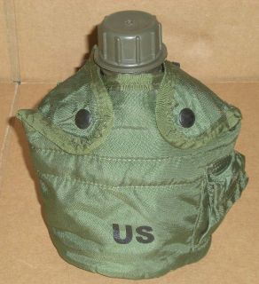 Military Issue 1qt OD Green New Canteen w Used Cover
