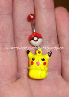 Pokemon Pokeball Pikachu Belly Ring Body Jewelry Navel