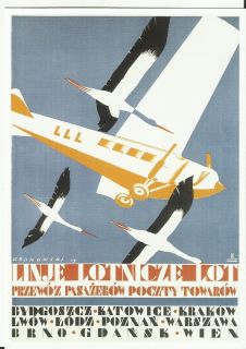 Lot Polish Airlines Postcard New 1929
