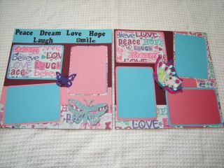 12X12 Hand Made Butterflies Love Peace Dream Hope Laugh Smile