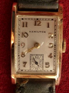 Mens Hamilton Lowell 14k Solid Gold Watch w Original Band