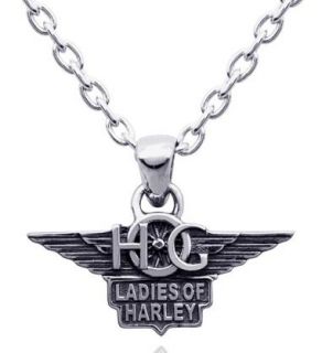 Harley Davidson 925 Sterling Silver Hog Ladies of Harley Necklace