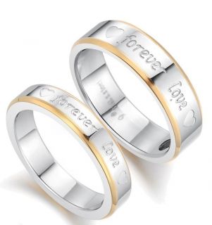  LOVE Engraved Couple Rings fine Stainless Steel Magnetic Ring R2