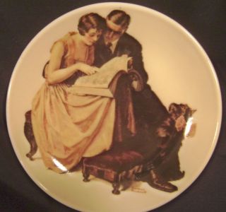 Norman Rockwell Mini Plate 1 Couple Looking at Catalog