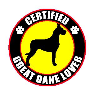 Certified Great Dane Lover 4 Dog Sticker