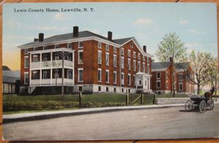 1911 NY Postcard Lewis County Home Lowville New York