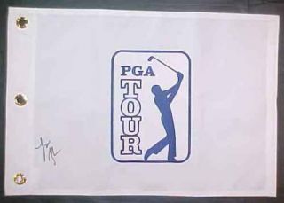 Lucas Glover Signed PGA Logo Embroidered Golf Flag
