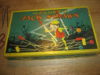 Vintage Toy Milton Bradley Co 1920 Magnetic Jack Straws Game 4823