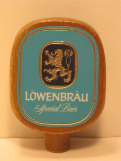 Lowenbrau Beer Logo Molded Plastic Wood Tap Handle