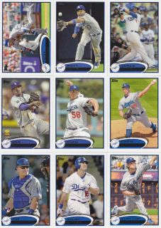 2012 Topps Baseball Los Angeles Dodgers Complete Authentic Team Set 20
