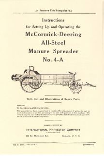 McCormick Deering All Steel Manure Spreader 4 A Manual International