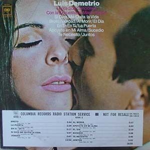 Luis Demetrio Canta Sus Canciones Columbia LP