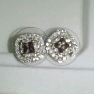 14 WG Diamond Earrings with Alexandrite Stone