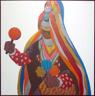 Louis de Mayo Tarahumara Dancer Original Acrylic Painting on Canvas