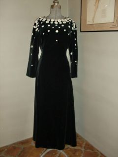 60s vintage JEAN LOUIS velvet COUTURE gown I MAGNIN dress OPERA formal