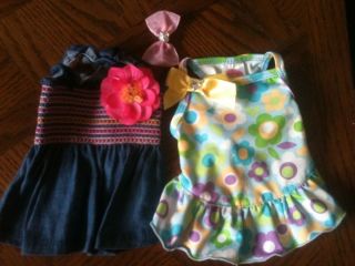 Lot of Lulu pink dog outfits clothes summer dress swim bathing suit sz