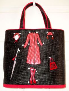 New Vintage Lulu Guinness LG London Couture Straw Tote Handbag Purse