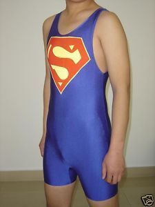 Lycra Spandex Zentai Wrestling Singlet Superman Size s XXL