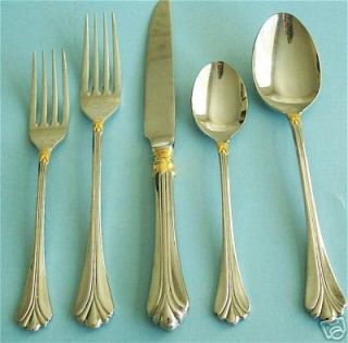New Mikasa Lyons Gold Stainless Steel Dinner Fork Only
