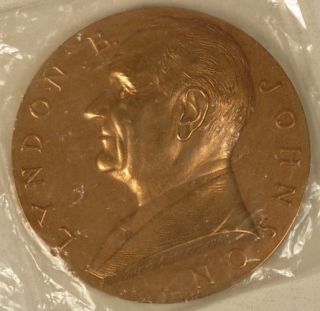 Lyndon B Johnson President 1963 Medal Medallion Bronze