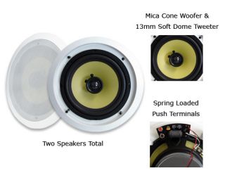 New MA Audio 80IC 340W Pair 8 in Wall Ceiling Speakers