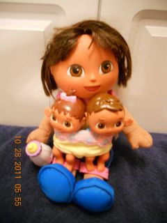 Fisher Price Talking Big Sister Dora the Explorer w Little Brother
