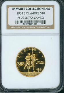 1984 S $10 GOLD 1/2 Oz. NGC PR70 PR 70 LOS ANGELES LA OLYMPICS PROOF