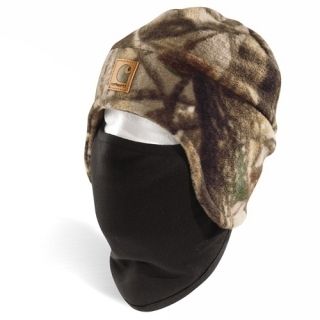 Carhartt A295 Camo AP Fleece Hat 2 in 1 Headwear