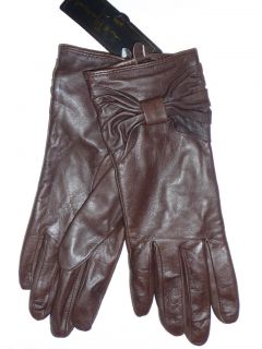 New Mercer Madison Brown Leather Womens Gloves s M