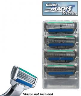 New Gillette Mach3 Turbo Razor Blades Cartridges Refills 4ct