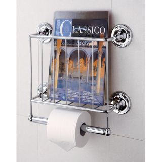 Wall Mount Magazine Rack And Toilet Paper Holder Bath Tissue Storage