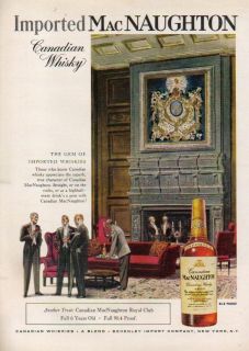 1958 Canadian Macnaughton Whisky Whiskey Bottle 50s Ad
