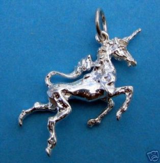 British Sterling 925 Silver Magic Forest Unicorn Charm